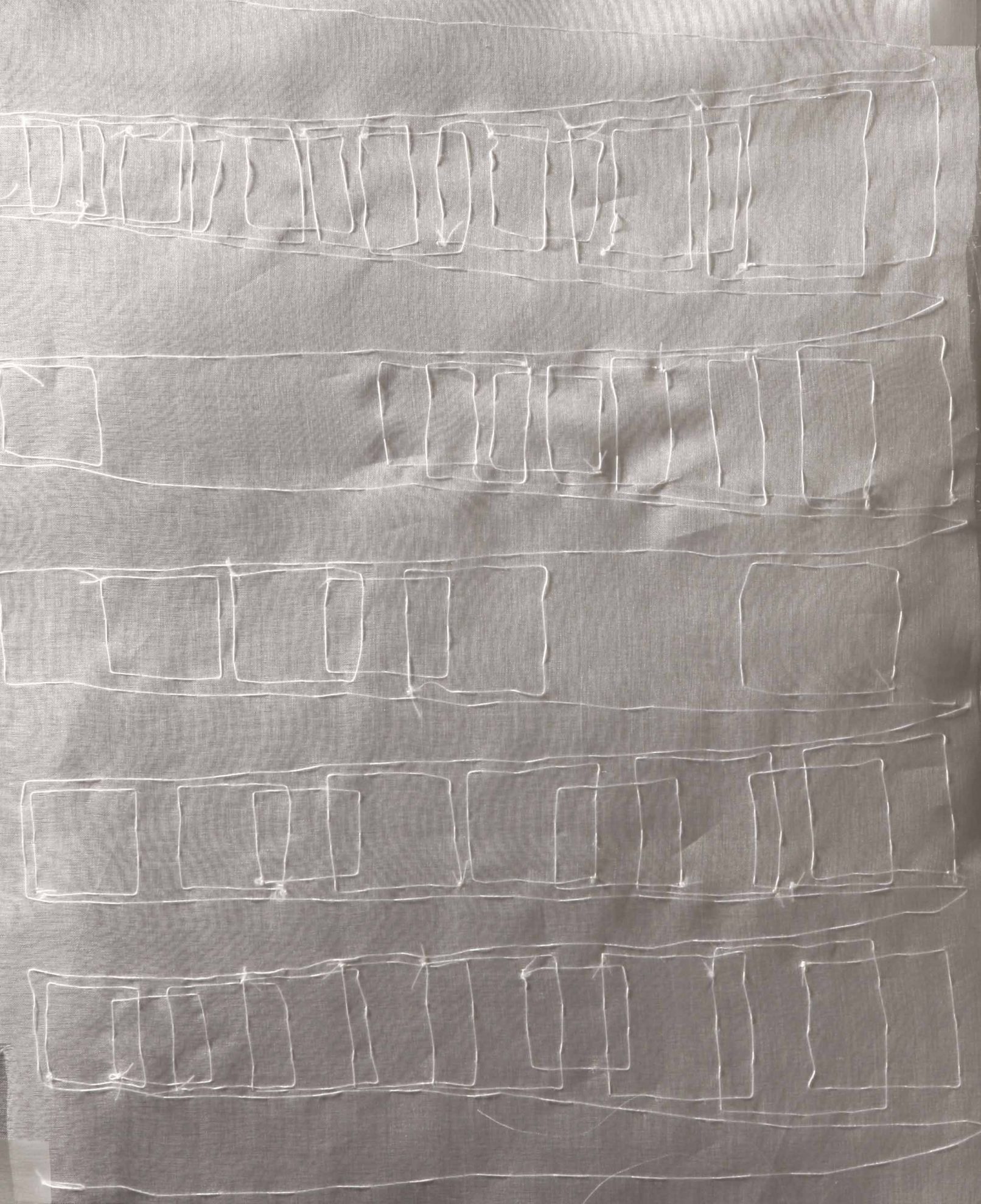 Whispers of Freedom [2008] Polyester-cotton thread stitched on silk organza. Series of VI [9 x 12 inches]